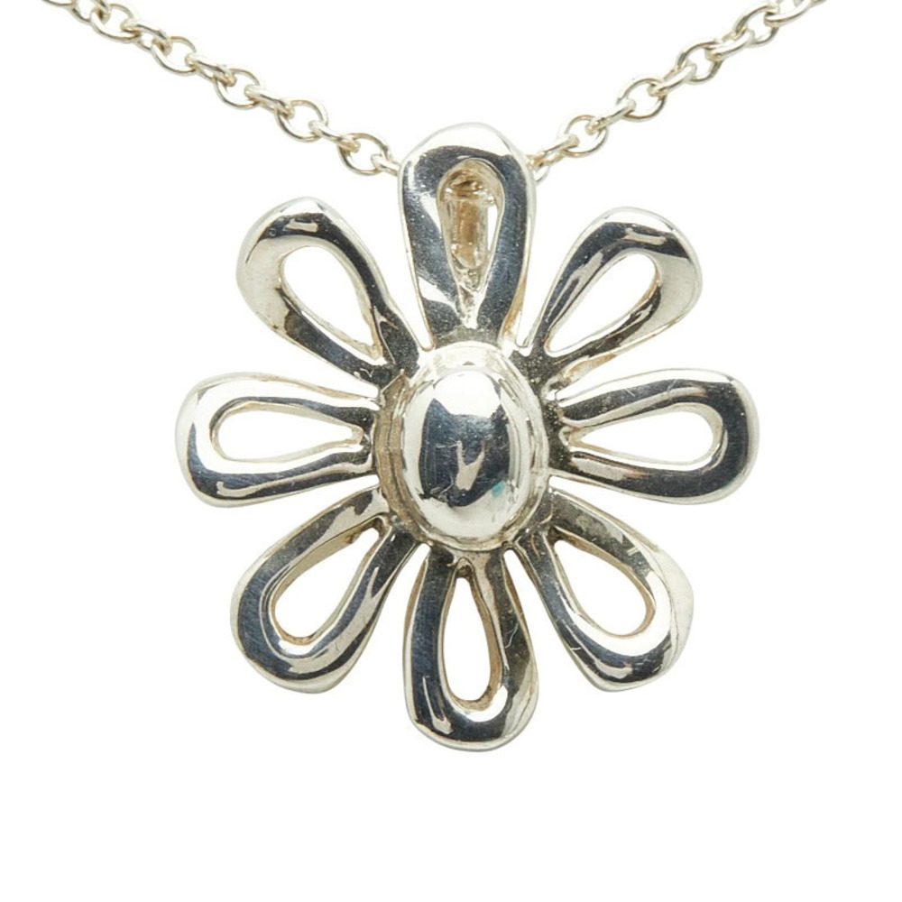 Tiffany Co Daisy Flower Necklace Silver TIFFANYCo